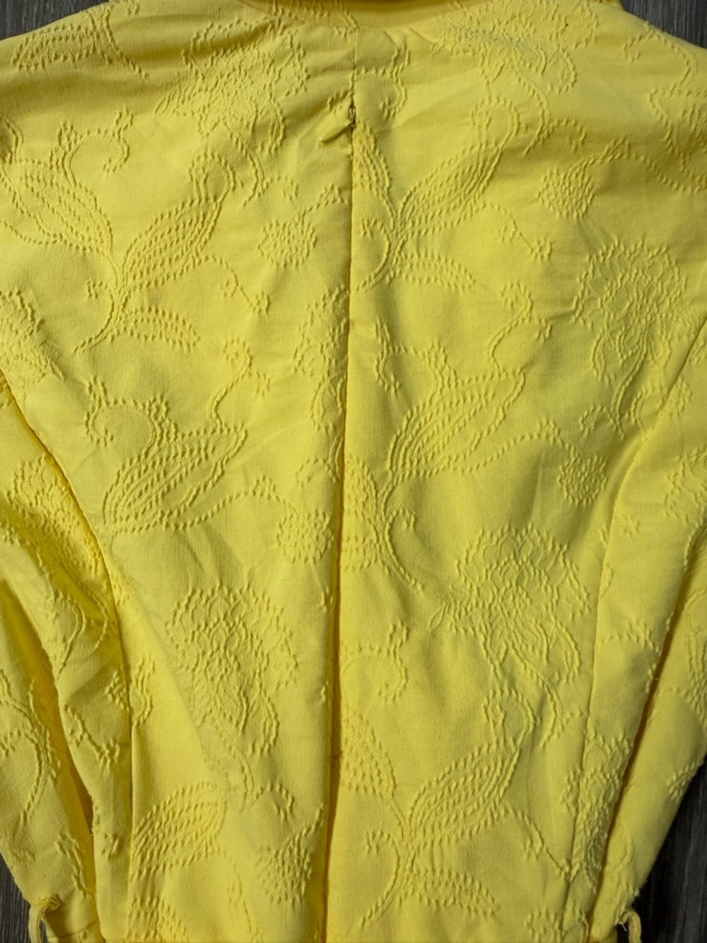 Liz Claiborne Yellow Textured Fit Flare Dress Kentucky Derby Spring Wedding 10P - Picture 7 of 9